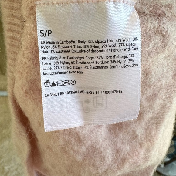 Lululemon Wool Pink Crop Sweater, Cabincore, Whimsigoth, Normcore, Scandi - Picture 5 of 5